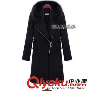 大衣*風(fēng)衣 2015冬季歐美大碼加肥加大碼女裝大衣胖mm顯瘦毛呢外套原始圖片2