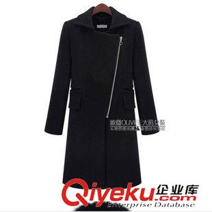 大衣*風(fēng)衣 2015冬季歐美大碼加肥加大碼女裝大衣胖mm顯瘦毛呢外套原始圖片3