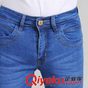 牛仔中褲 2015夏季修身顯瘦女夏大碼女款淺色磨白水洗潮七分牛仔褲原始圖片3