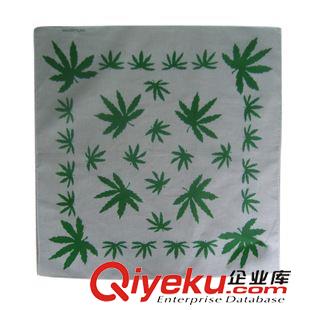 樹葉 專業(yè)定制全棉方巾頭巾全棉樹葉圖案頭巾bandana嘻哈手帕批發(fā)