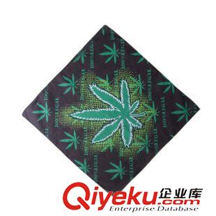 樹葉 專業(yè)定制全棉方巾頭巾全棉樹葉圖案頭巾bandana嘻哈手帕批發(fā)