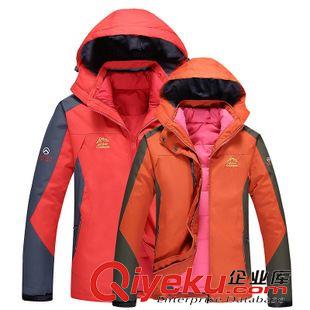 沖鋒衣 戶外羽絨內膽沖鋒衣男女三合一兩件套情侶款登山服防水保暖外套潮原始圖片2