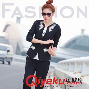 運動套裝系列 2015秋季新款圓領(lǐng)早秋加大碼休閑服運動套裝女韓版衛(wèi)衣套裝春秋裝原始圖片3
