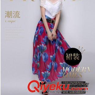 半身裙 歐洲站 夏季新款氣質(zhì)純色半身裙蓬蓬裙長(zhǎng)裙