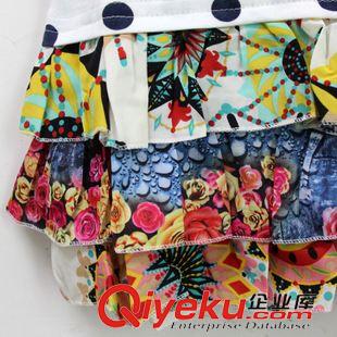 >清倉 春夏裝 童裝2015夏裝新款女童蛋糕裙邊拼接t恤 中長款純棉短袖女連衣裙原始圖片3