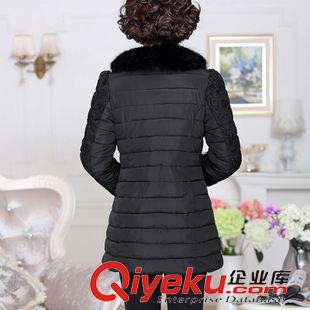 中老年女裝 中老年棉衣女中長(zhǎng)款媽媽裝棉服外套秋冬新款蕾絲長(zhǎng)袖40-50歲棉服原始圖片2