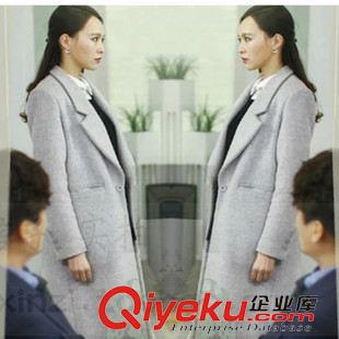 小西裝/風(fēng)衣系列 秀派秋冬女裝克拉戀人唐嫣米朵同款大衣淺藍色機車毛呢大衣外套