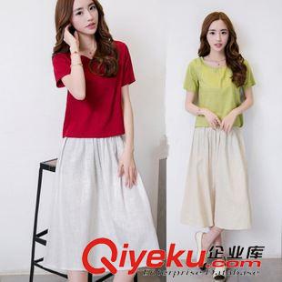 6/6上新 2015夏裝女裝新款韓版中長款修身大碼修身短袖雪紡上衣