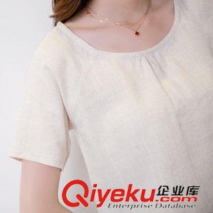 6/6上新 2015夏新款寬松文藝復(fù)古棉麻兩件套長款優(yōu)雅大擺連衣裙亞麻套原始圖片3