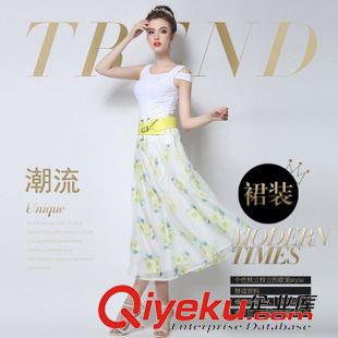 6/6上新 2015歐洲站夏季新款 長(zhǎng)款修身顯瘦無袖 印花大碼連衣裙