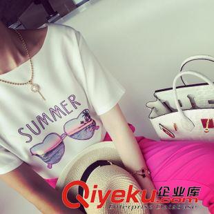 6/13上新 潮風尚夏裝新款大碼女裝韓版印花顯瘦雪紡衫寬松短袖雪紡女T恤原始圖片3