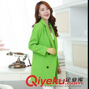 {dy}波 2015秋冬裝新款毛呢外套女 OL氣質(zhì)修身雙排扣中長(zhǎng)款呢子大衣潮原始圖片3