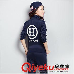 {dy}波 阿里代發gd女裝純棉運動套裝 秋季新版韓版印花大碼修身兩件套原始圖片3