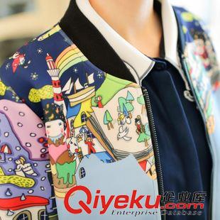 第二波 2015秋季新款女式外套 韓版?zhèn)€性卡通百搭立領棒球服開衫夾克潮原始圖片3