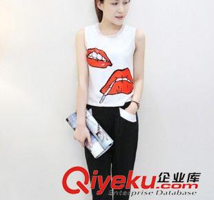 6月下旬上新（In June new） 歐洲站套裝女 夏裝新款印花雪紡上衣+哈倫褲時(shí)尚休閑套裝女原始圖片3