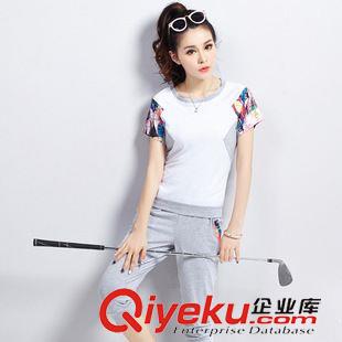 夏款(Summer） 夏季新款純棉運動套裝女 高爾夫服裝修身兩件套休閑套裝一件代發