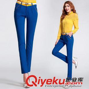 休閑褲（CASUAL PANTS） gd精品2015新款女式休閑褲 OL氣質(zhì)顯瘦糖果色九分褲 好質(zhì)量原始圖片2