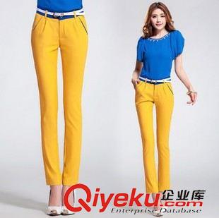 休閑褲（CASUAL PANTS） gd精品2015新款女式休閑褲 OL氣質(zhì)顯瘦糖果色九分褲 好質(zhì)量原始圖片3