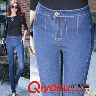 牛仔系列（Jeans） 東大門夏裝新款牛仔連體休閑褲女 韓版氣質顯瘦V領連體衣 送腰帶
