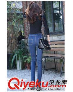 牛仔系列（Jeans） 2015春夏新款牛仔褲女 韓版高腰顯瘦洗水牛仔小腳褲潮百搭 批發(fā)原始圖片3