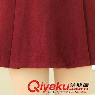 半身裙 短裙打底系列 2015秋冬新款韓版毛呢百褶裙短裙女 修身百搭包臀一步裙 一件代發(fā)原始圖片2