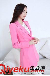 西裝專區(qū)（Suit the zone） 秋裝新款2015韓版女裝修身小西裝 中長款長袖一?？畚鞣馓自紙D片2