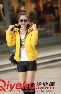 羽絨服 棉服專區(qū)（down coat） 廠家直批2015秋冬爆款羽絨服女 韓版輕薄連帽波點撞色短款棉衣潮原始圖片3