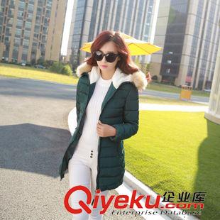 羽絨服 棉服專區(qū)（down coat） 2015冬季新款羽絨服女 韓版修身奢華大毛領(lǐng)中長(zhǎng)款羽絨棉外套潮