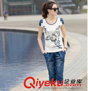 4月3期 2015夏季新款修身連衣裙女青花瓷印花收腰顯瘦圓領(lǐng)短袖一步連衣裙