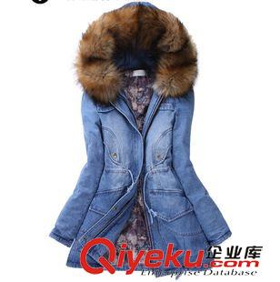 棉襖  羽絨服 2015秋冬新款羽絨棉服女中長款時尚修身圍脖連帽韓版棉衣