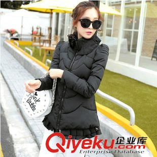 9月13日 2015冬季新款羽絨棉衣 女歐美dp五角星修身保暖中長款棉服外套