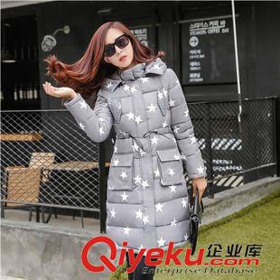 9月13日 2015冬季新款羽絨棉衣 女歐美dp五角星修身保暖中長款棉服外套原始圖片2