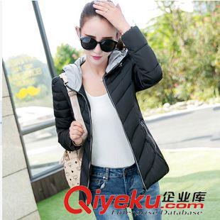 9月13日 2015冬季新款輕薄羽絨棉衣棉服女 韓版大碼連帽長(zhǎng)袖小棉襖外套原始圖片3