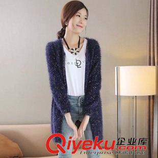8月1日 2015春秋新款韓版寬松馬海毛毛衣外套中長(zhǎng)款開(kāi)衫長(zhǎng)袖針織衫女原始圖片2