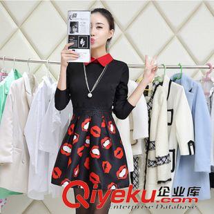 8月25日 2015秋季新款女裝韓版襯衫領(lǐng)氣質(zhì)長(zhǎng)袖針織連衣裙單排扣打底裙