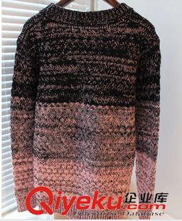 毛衣針織衫開衫 2015春秋冬新款漸變花線麻花針織上衣外套女 復(fù)古圓領(lǐng)套頭打底衫原始圖片3