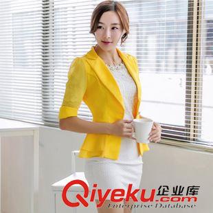 小西裝 小西裝女外套夏裝新款薄款五分袖韓版修身透氣小西服原始圖片2