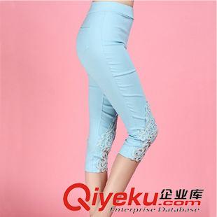 女式休閑褲 2015新款春夏秋女薄款彈力蕾絲鑲鉆拼接打底褲小腳褲原始圖片3