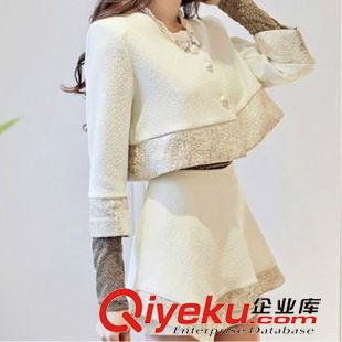 8888 2015秋季新款韓版大碼修身小香風套裝女裝顯瘦三件套裝裙子外套
