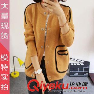 9月新款 2015秋季韓版女裝新款厚款針織開衫外套 衛(wèi)衣針織外套女原始圖片3
