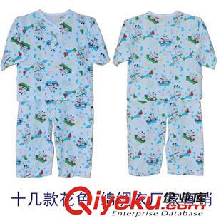 2015年6月新品 兒童綿綢睡衣女童夏季空調(diào)服男童裝薄長(zhǎng)袖純棉綢大男孩寶寶絲睡衣