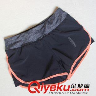 健身短褲 韓國(guó)外貿(mào)原單2015夏季透氣跑步短褲運(yùn)動(dòng)褲雙層防走光健身瑜伽褲女原始圖片3