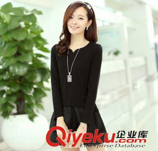 價(jià)格30~40 2015秋冬新款韓版修身顯瘦OL長(zhǎng)袖大碼假兩件套連衣裙短裙原始圖片3