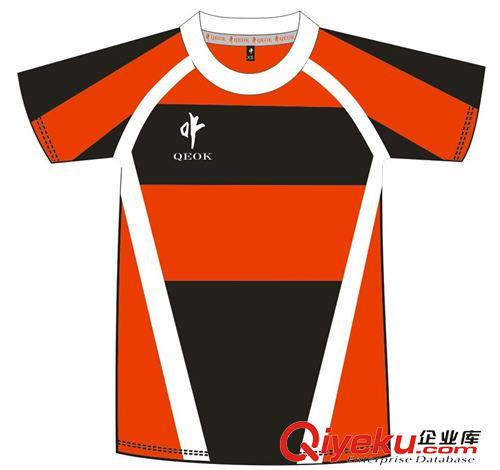 時尚T恤 QEOK品牌廠家直銷新款男式T恤夏 撞色立領橄欖球服外貿貨源 球衣原始圖片2