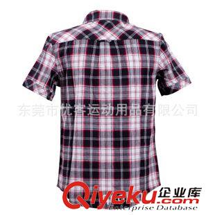 未分類 QEOK品牌新款男式格子襯衫短袖 外貿(mào)運動襯衫休閑男士T恤純棉開衫