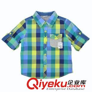 男童現貨 韓國童裝男童秋裝2015新款寶寶純棉格子長袖襯衣潮襯衫