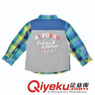 男童現貨 韓國童裝男童秋裝2015新款寶寶純棉格子長袖襯衣潮襯衫