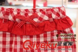 女童現(xiàn)貨 2015年夏季新款韓國15夏款紅格子女寶短褲原始圖片3