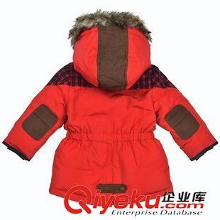 冬款 秋冬款童裝新款韓國兒童棉衣純色拼接兒童收腰紅棉衣女童棉服原始圖片2