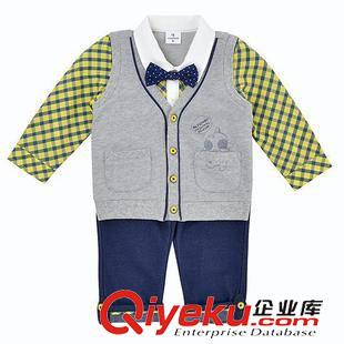 春秋款 tj清倉招代理Aitch pall2014春季新款男寶長袖長褲假三件套裝